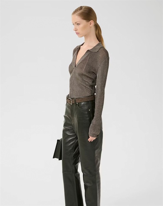 GZSilvi Polo Top - Warm Grey Metallic